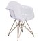 Emma and Oliver Transparent Side Chair with Arms and Gold Base